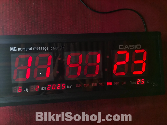 Casio digital led wall clock